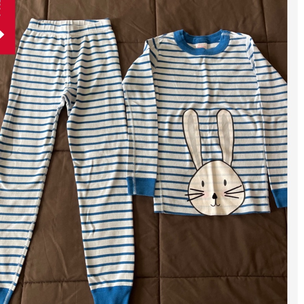 Blue Striped Bunny Kids Pajamas